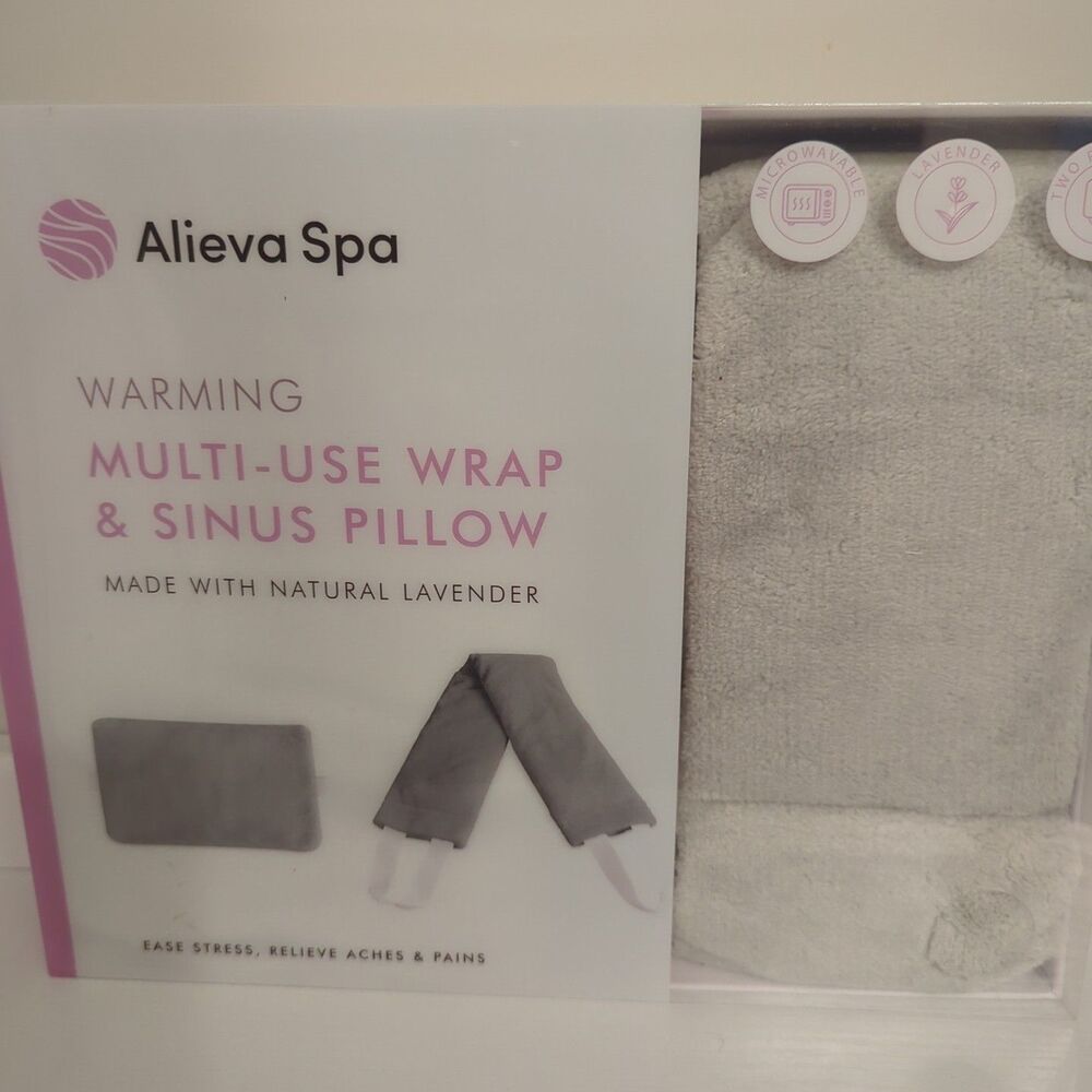 Alieva Spa Calming Sinus Pillow & Relieving Back Wrap Lavender Heat/Cold Therapy